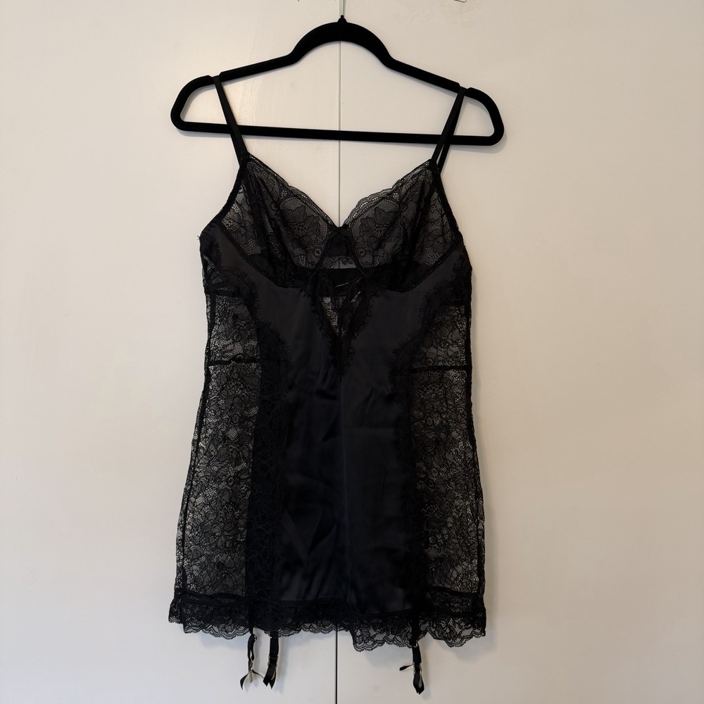 Black Lace Victoria's‎ Secret Lingerie Slip Dress